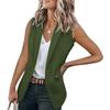 Mode Ärmellose Anzug Kragen Strickjacke Mäntel Herbst Neue Feste Farbe Frauen Lose Beiläufige Jacken Elegante Büro Damen Slim Fit Tops Shirt 659