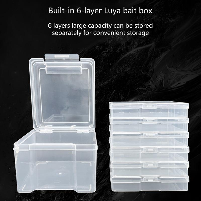 6 Layer Fishing Lure Box Soft Hard Baits Gear Organizers Light Weights Fishing Tackle Box Storage Container Enduring