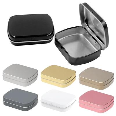 6Pcs Mini Metal Hinged Tin Box with Lid Empty Tins Jewelry Collect Cases Home Organizer Small Storage for Candy