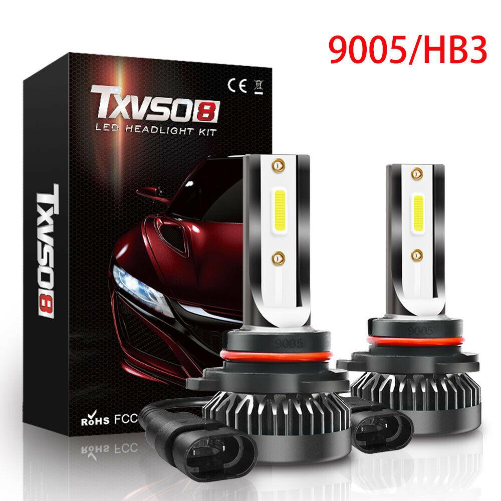 2Pcs White 9005 HB3 Led Headlight Bulbs High Low Beams 8000LM 6000K 80W Lights