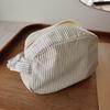 Classic Striped Makeup Bag Large Capacity Portable Cosmetic Bag Cotton Linen Fabric Dark Zipper Skin Care Travel Toiletry Bagportable Storage Bag