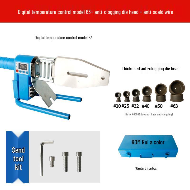 

Синяя однотрубная цифровая машина для термоплавкой сварки пластиковых труб PPR 20-32 мм