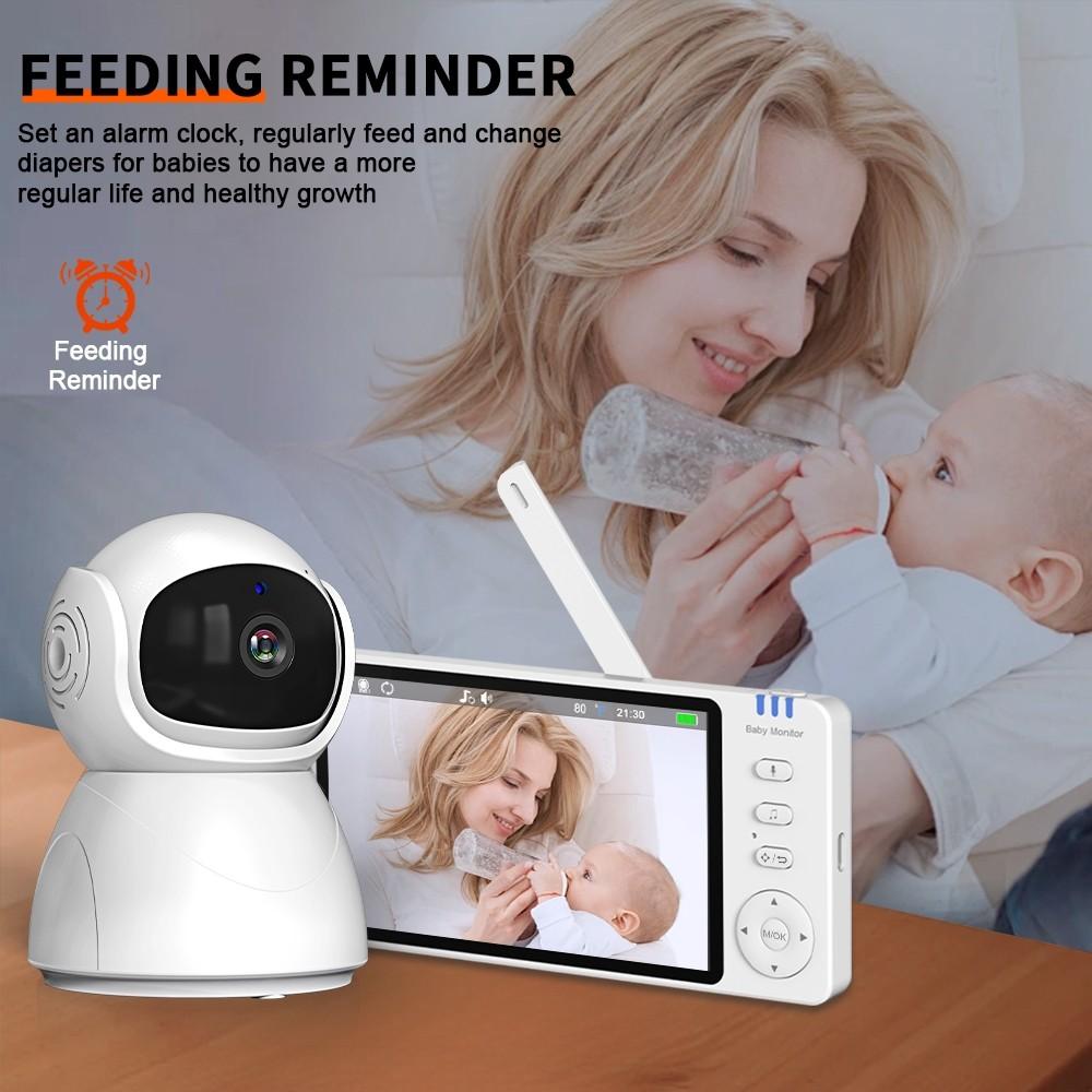 5 Inch HD Baby Monitor With Camera Two-Way Audio Electronic Babysitter Night Vision Nanny Video IPS Screen Baby Monitor
