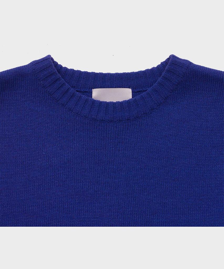 FFEFF STUDIO F Logo Round Wool Pullover (Cobalt Blue)