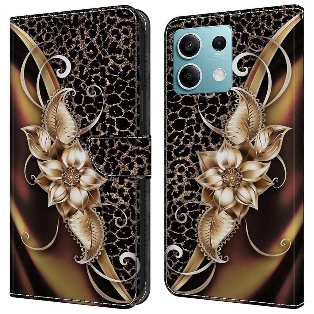 For Xiaomi Redmi Note 13 5G Case Pattern Design PU Leather Shockproof Flip Cover