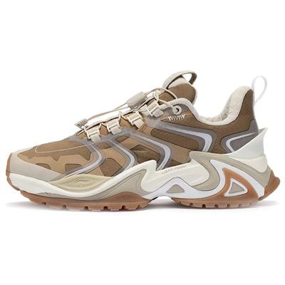 Li Ning Cat Paw X-Claw Ace Reflective Rebound Low-Top Running Shoes Women Running Shoes Bone-Brown ARYR018-9
