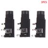 3pcs/lot 6.35mm Stereo Female Socket Audio Adapter 4Pin