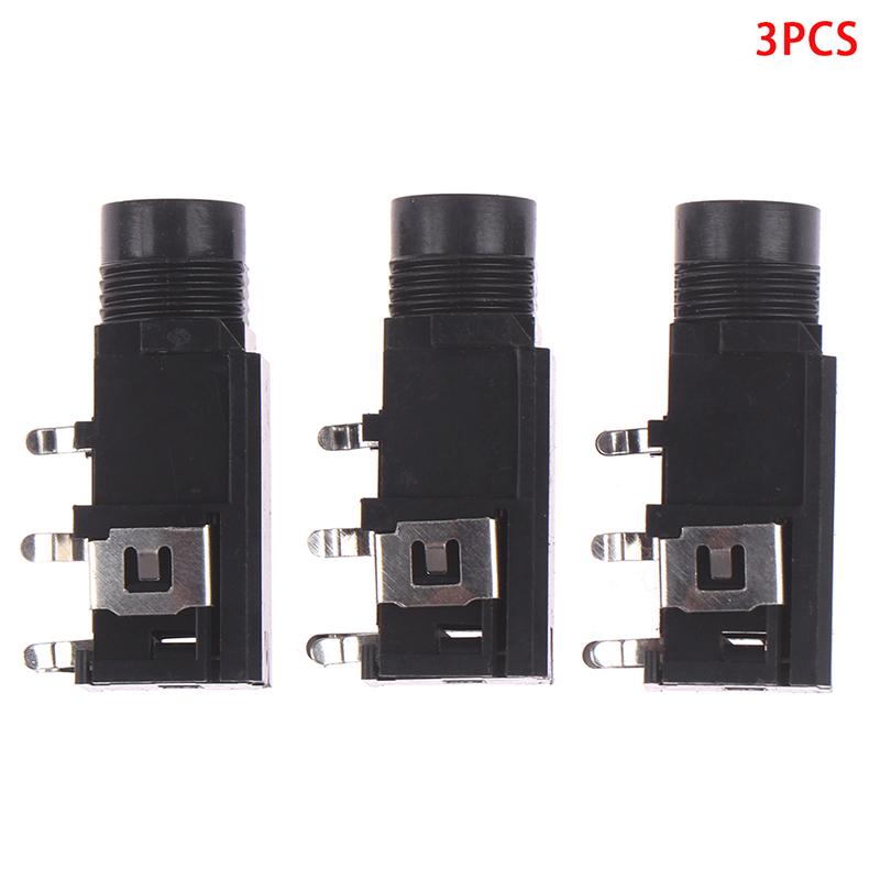 3pcs/lot 6.35mm Stereo Female Socket Audio Adapter 4Pin