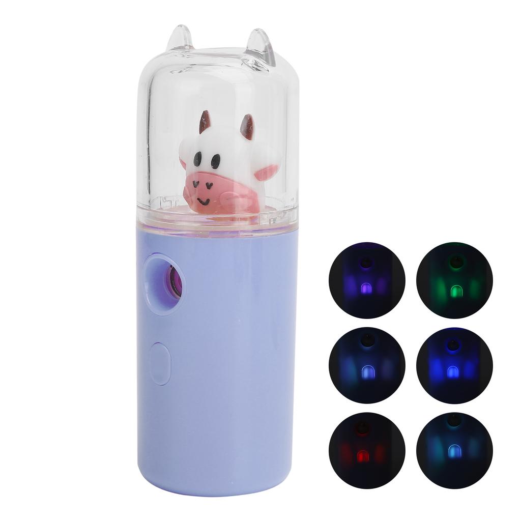 Tragbarer Nano Gesichtsnebelbefeuchter Handlicher Kühlspray mit FarblichtfunktionLila