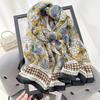 Women's retro cashew flower scarf personalized spring and autumn fashion thousand bird grid printing thin scarf tide