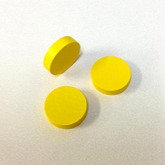 Yellow 20mm wooden discs 100 (approx. pieces)