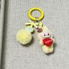 Cartoon Cute Flocking Mini Standing Mobile Phone Pendant Schoolbag Doll Keychain Gift