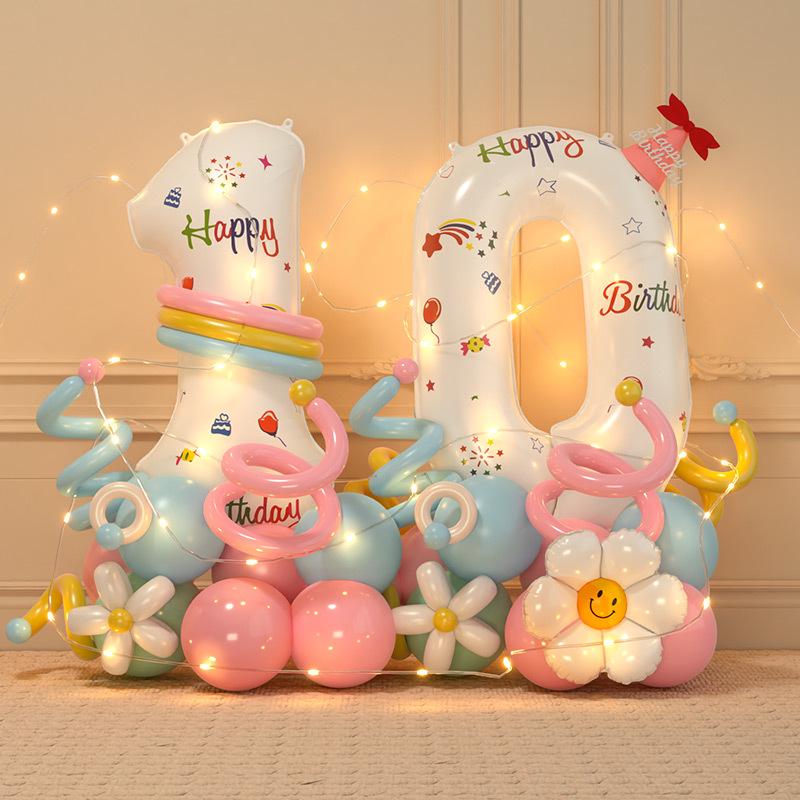 Accessori fotografici per il 3° compleanno del bambino: Palloncini e Decorazioni Numeriche