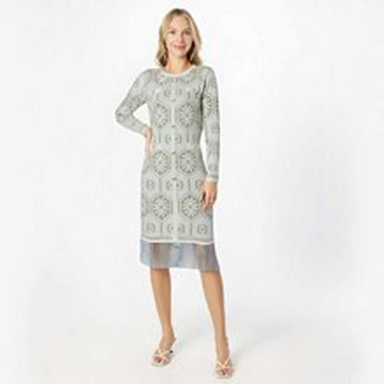 European & American Lapel Long Sleeve Knit Dress - 2025 Single-breasted Waist-cinching Autumn Dress for Women