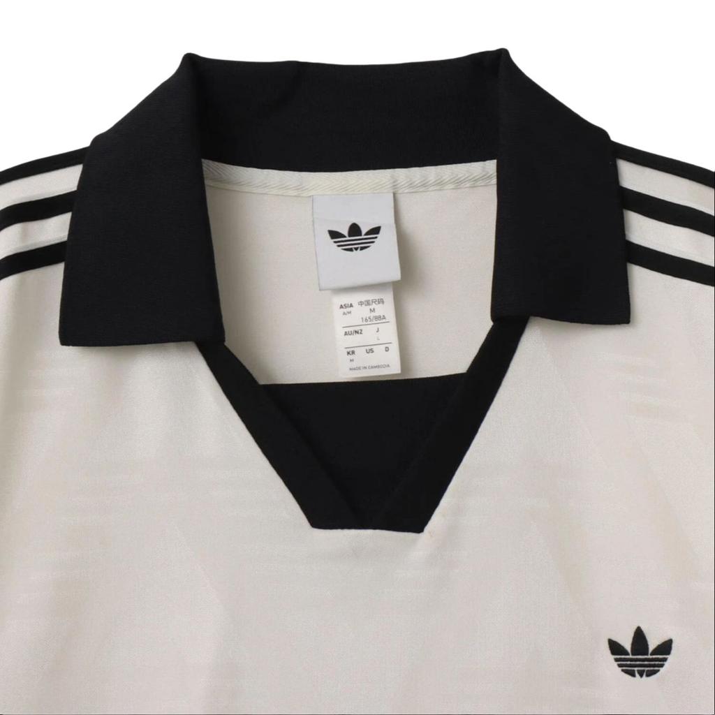 adidas Originals Sponsor Off-White Striped Comfortable Simple Short Sleeve Soccer Jersey Unisex Tops KD2966