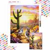 New Arrival 5D DIY Full Circle Diamond Painting "Desert Cactus and Birds" Embroidery Cross Stitch Home Decor Gift