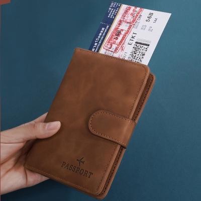 Porta passaporto Copertina Portafoglio Blocco RFID Pelle Porta carte Accessori da viaggio per Donne Uomini