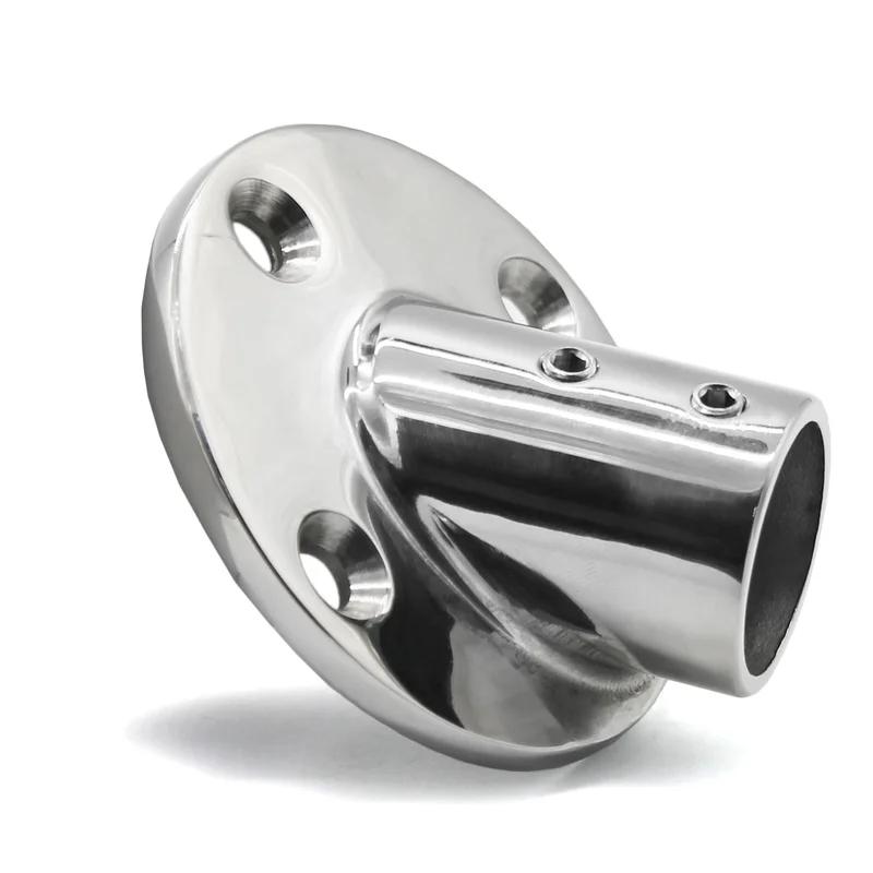 316 oțel inoxidabil 45 de grade pentru puntea bărcii, balustradă, bază rotundă pentru accesorii de piese pentru bărci cu tub de 1"