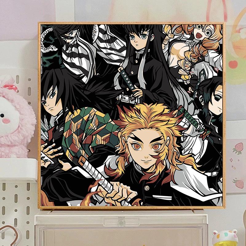Kit Pittura ad Olio Digitale Anime Demon Slayer Fai da Te per Bambini