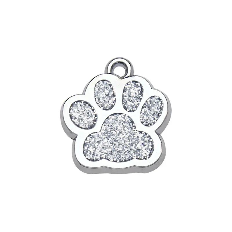 

1pc Alloy Oil Dripping Small Pendant Diy Key Chain Pet Tag Pendant Colorful Glitter Dog Footprint