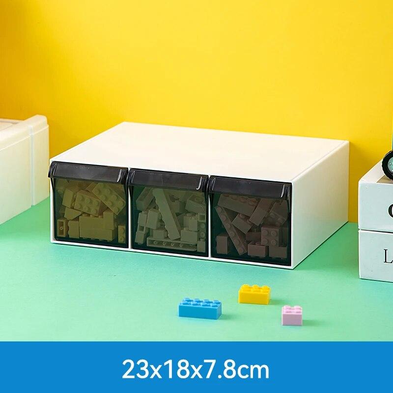 Desktop Drawer Storage Box Stackable Building Blocks Organizer Transparent Lego Toy Sundries Organizer Bins Home Cosmetics Boxes