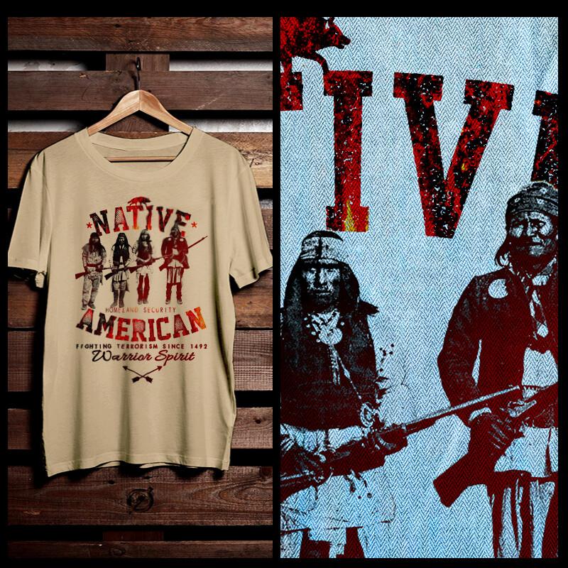 Native American  Indian Warrior Arrow tomahawk Indigenous Geronimo tee Unisex T-Shirt S