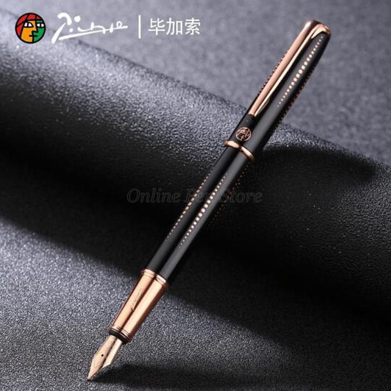 Picasso 916 Matte Black Barrel Metal Fountain Pen EF/M/Bent Nib 0.38/0.6/1.0mm Professional Stationery Writing Pen Gift
