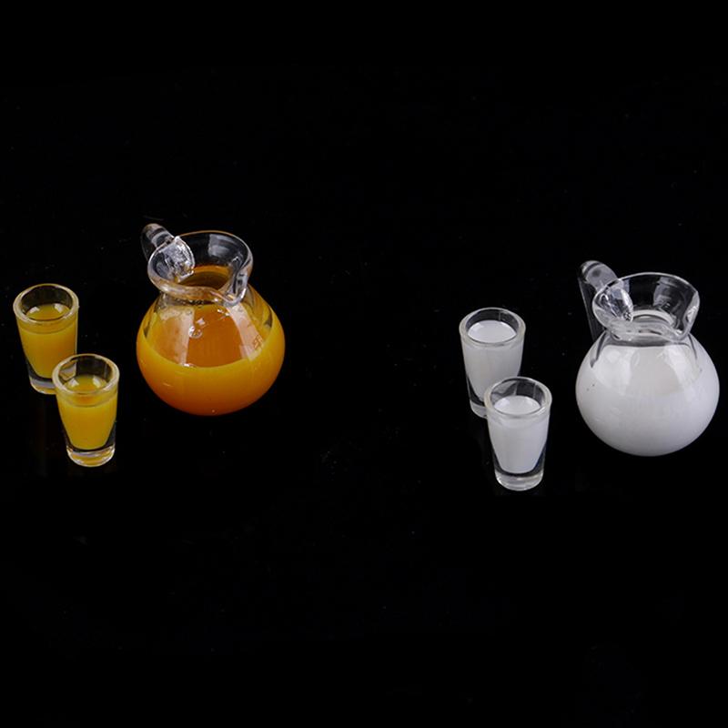 [JN] 1/12 Dollhouse Toys Miniature Juice/milk Jug for Miniature Kitchen Accessory