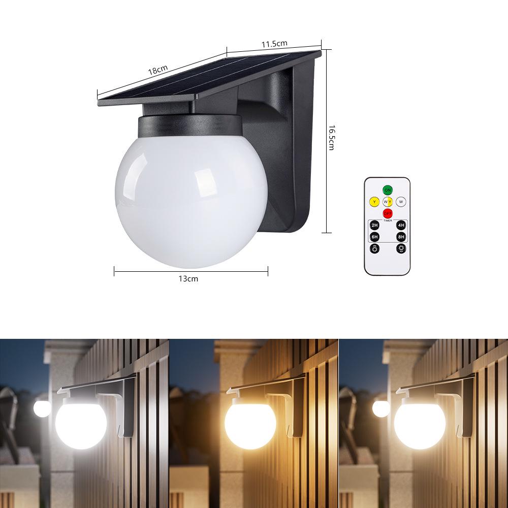 Waterproof Solar Round Ball Wall Light for Outdoor Garden, Balcony, Courtyard, and Fence Decoration