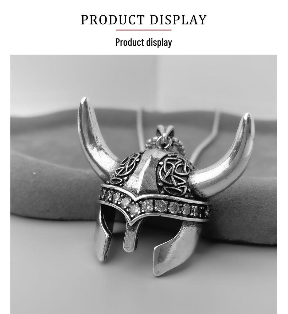 Punk Gothic Helmet Pendant Necklace - Edgy, Dark Style