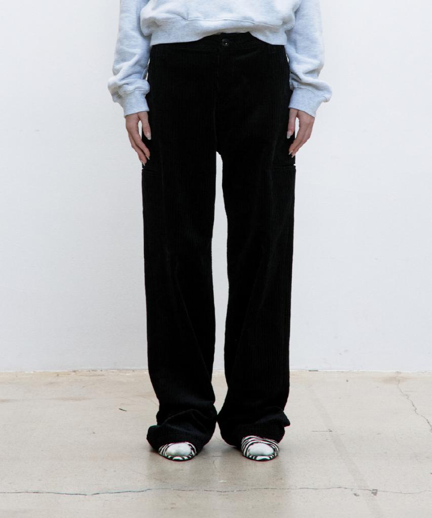 Kueoumeon Corduroy Side Pocket Pants (Black)