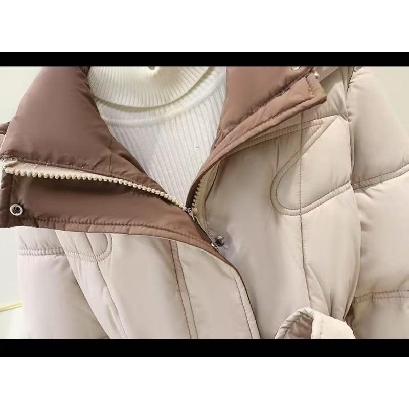 Modischer übergroßer langer Baumwollmantel mit Kapuze und Gürtel, warme Winterjacke für Damen
