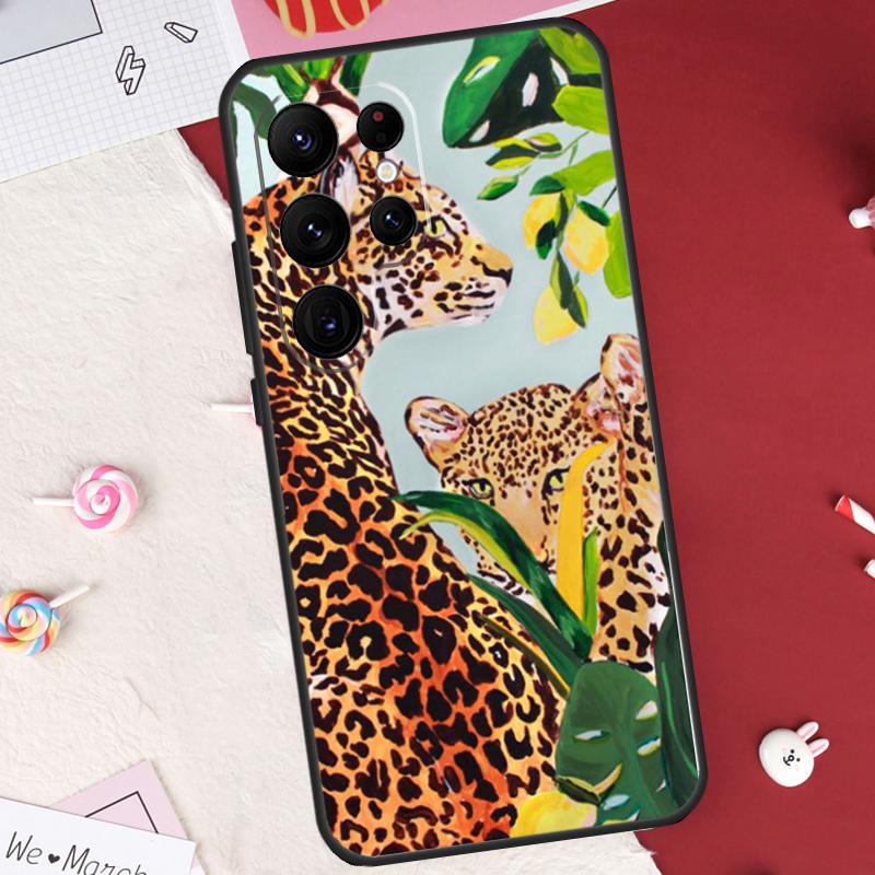 Classic Leopard Tiger Case For Samsung Galaxy S26 Ultra S20 S21 S22 S23 S24 S25 Ultra S10 Plus S25 FE Cover Shell