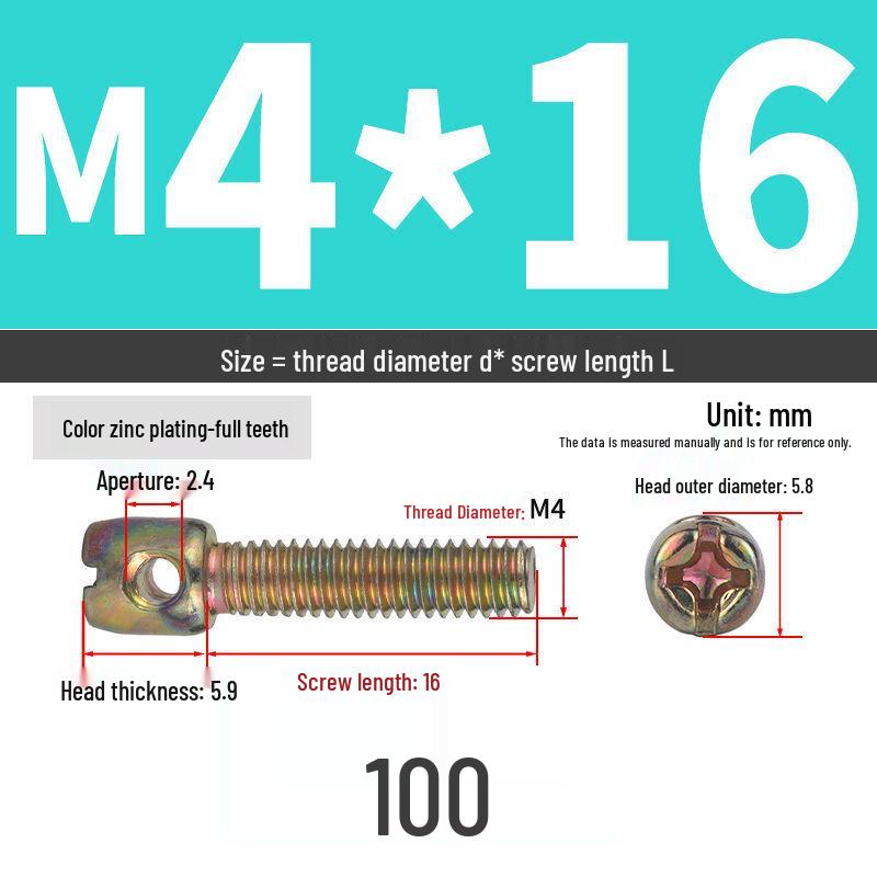 304 Stainless Steel Lead Seal Galvanized Meter Screw with Cross Hole