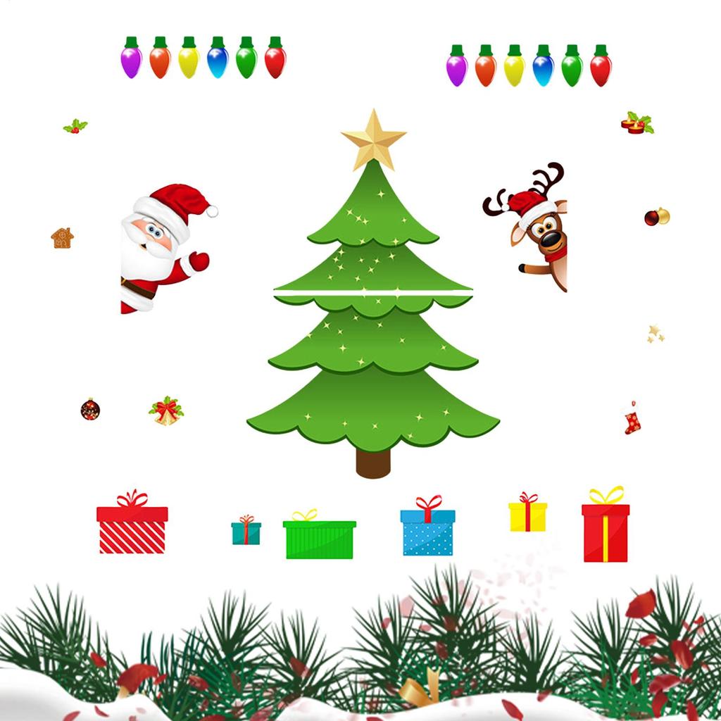 Christmas-themed Magnetic Stickers Cartoon Christmas Tree Magnets Santa Reindeer Pine Tree Festive Magnets Stickers For Fridge