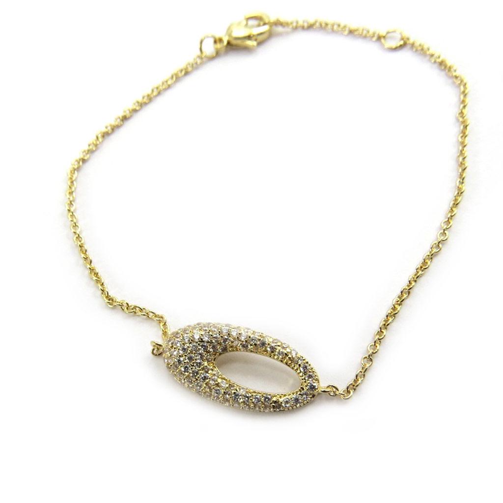 Les Trésors De Lily [L7051] - Gold Plated Bracelet 'Sissi' White Gold - 18x8 Mm