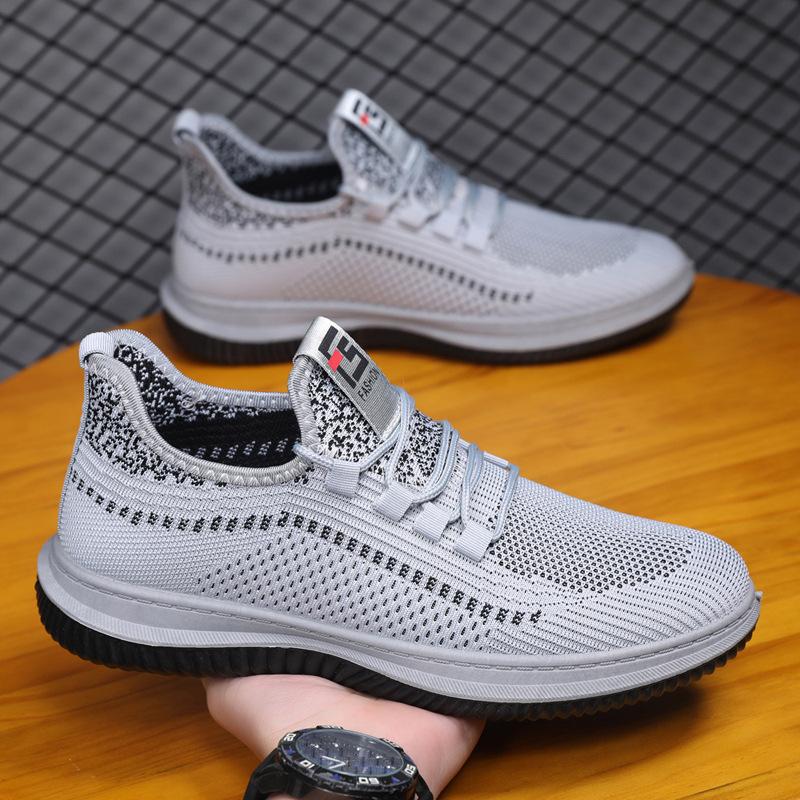 2024 men's shoes summer breathable mesh old Beijing cloth shoes men's thin sports and leisure shoes men's lightweight fly-woven shoes