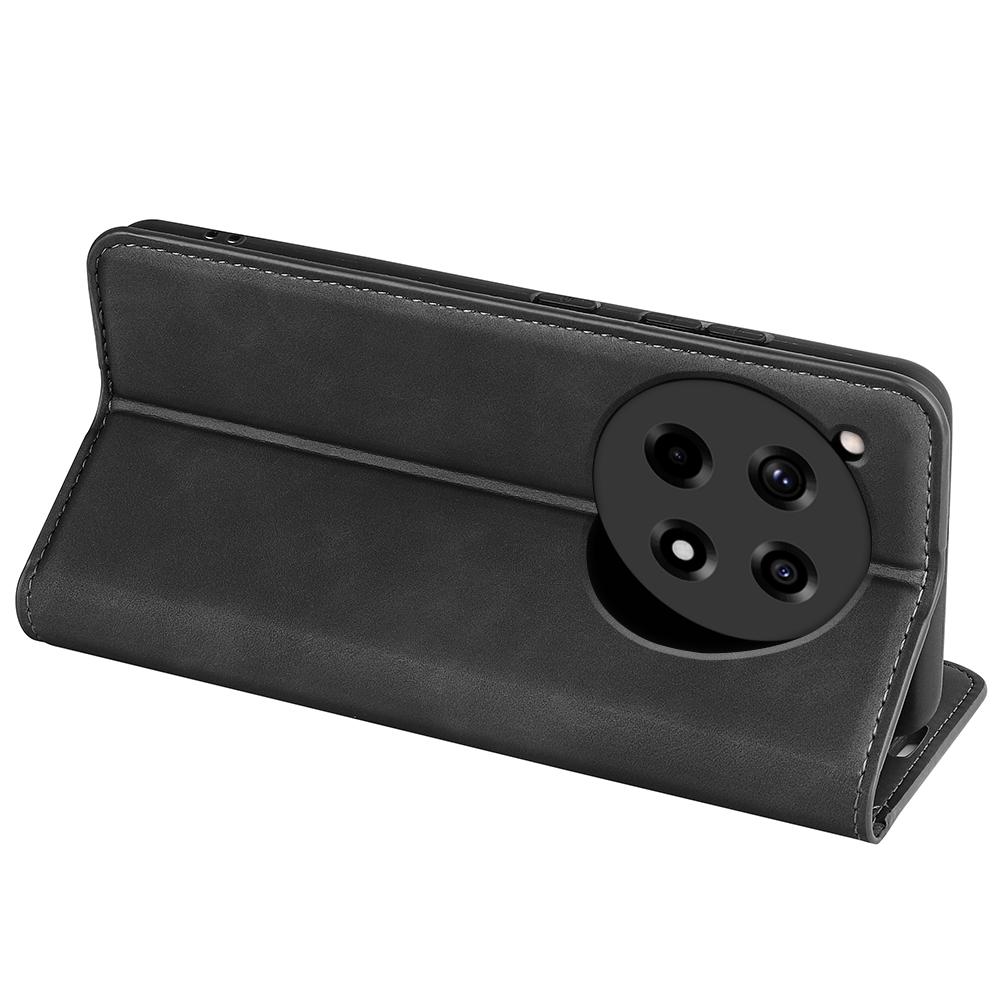 Priekš OnePlus 12R 5G/Ace 3 5G maciņš PU ādas maks telefona vāciņš pašuzsūcošs