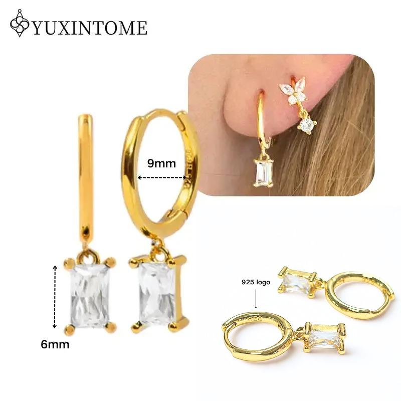 Dames 925 Zilveren Oorstekers Kristal Zirconia Waterdruppels Stud Hoops Goud Huggie Oorbellen Premium Luxe Feest Sieraden