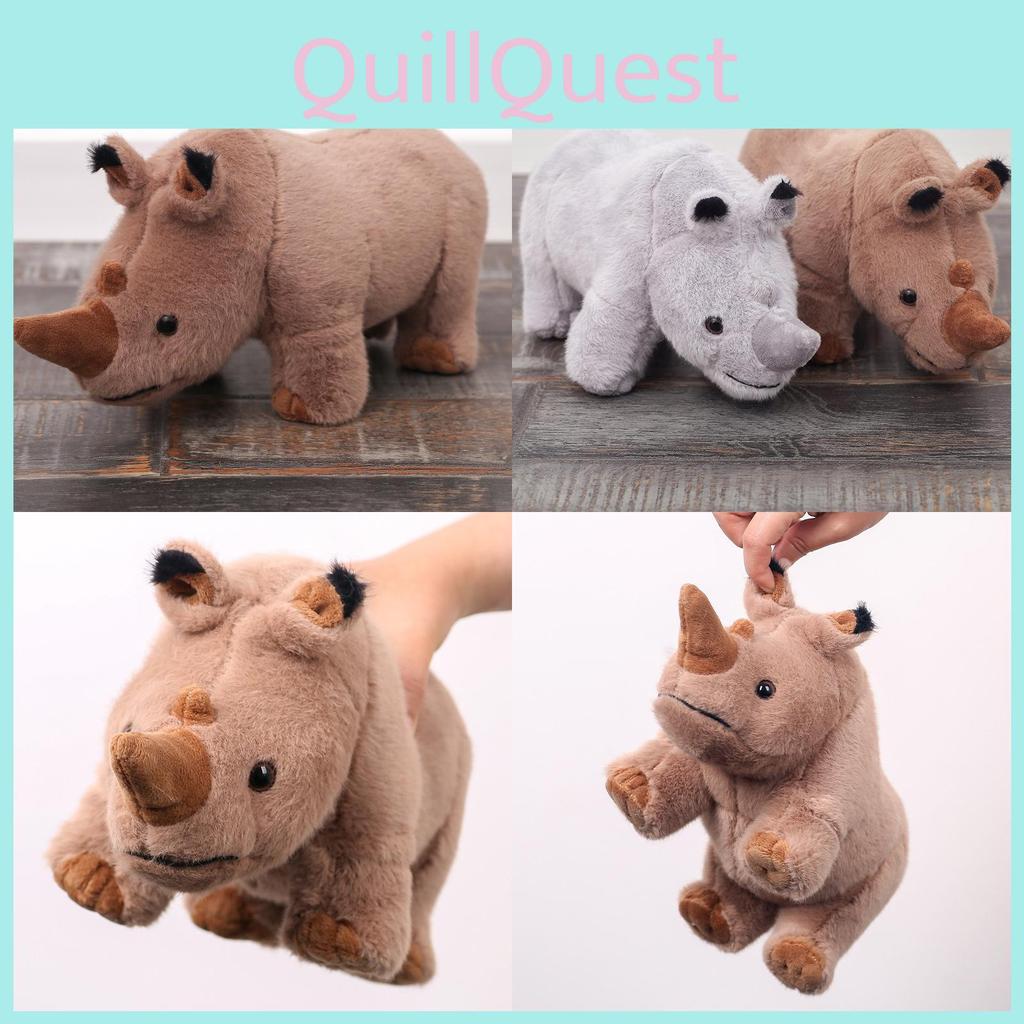 Plush Rhino Toy Soft Animal Doll For Sleep And Comfort Gift For Girls