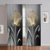 Custom Cheap 2Panels Flower Painted Artwork Printed Window Curtains For Living Room Window Drapes Bedroom Room Home Decor Door