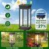 2Pcs Outdoor Solar Pathway Lights IP65 Waterproof Auto On/Off Walkway LED Landscape Light for Hmoe Garden Yard Lawn Patio Decor