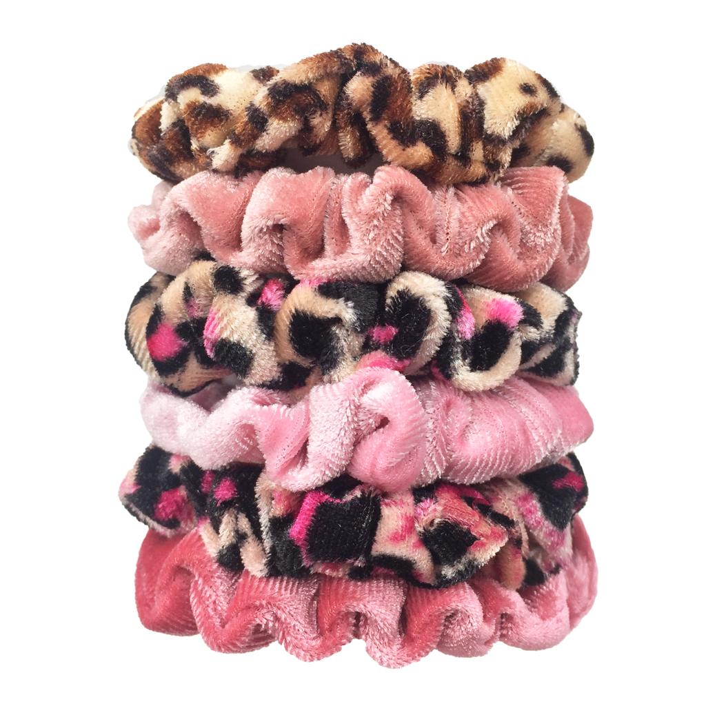 6pcs Scrunchies Women Velvet Scrunchy haar accessoires for boutique Cute Leopard High Quality Elastic Headwear Ponytail Hair Tie