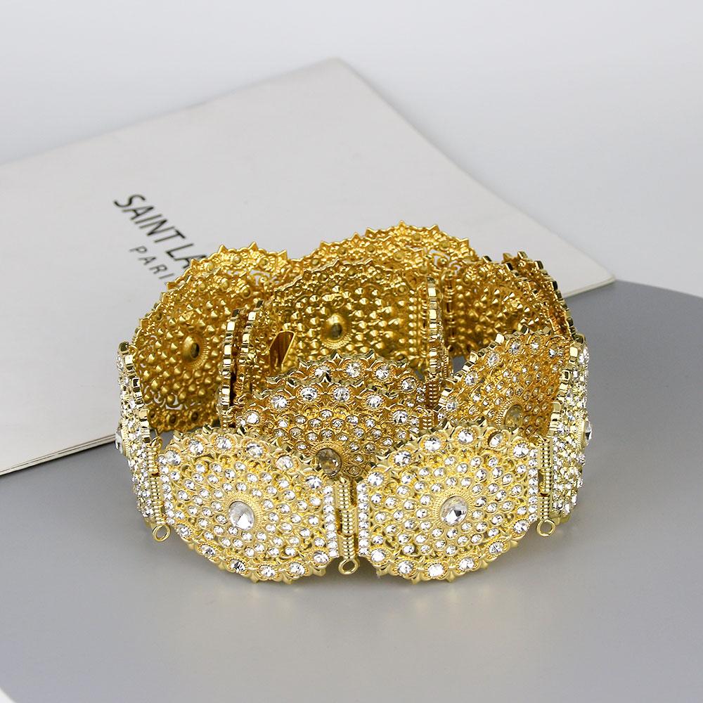 Золотой цвет кристаллический пояс для женщин свадебные украшения халат пояс полный горный хрусталь золотой