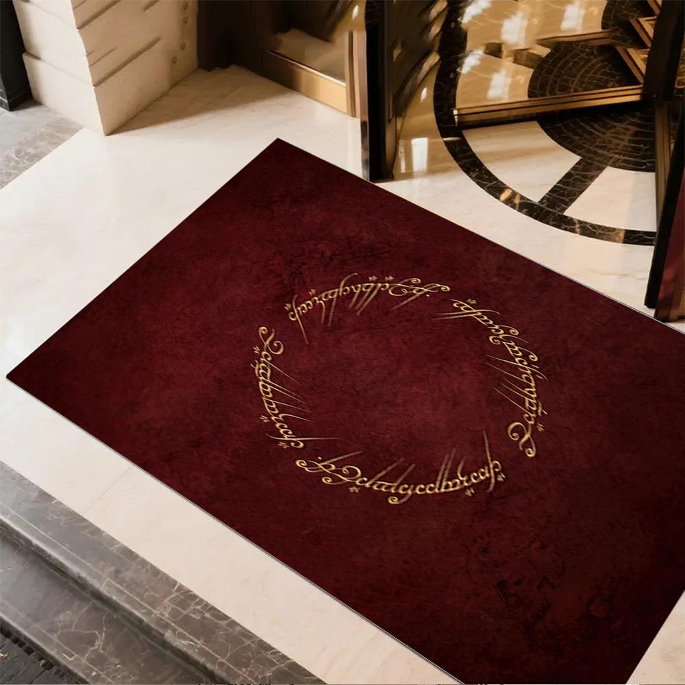 Lord Rings Symbol Carpet Design for Hallway Balcony Entryway Playrooms Antislip Carpet Office Home Decor Wedding Party Gift