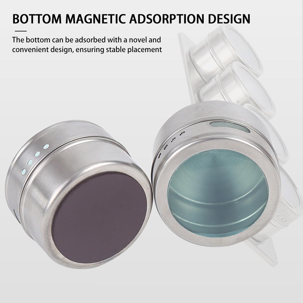 Magnetic Spice Box Chili Jars Spice Containers Multi Purpose Storage Tank For Cooking Kitchen Herb Pepper Sugar Salt Shakers
