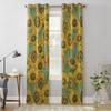 Pflanze Blume Sonnenblume Luxus Fenster Vorhang für Wohnzimmer Schlafzimmer Heimdeko Küche für Fenster Vorhänge