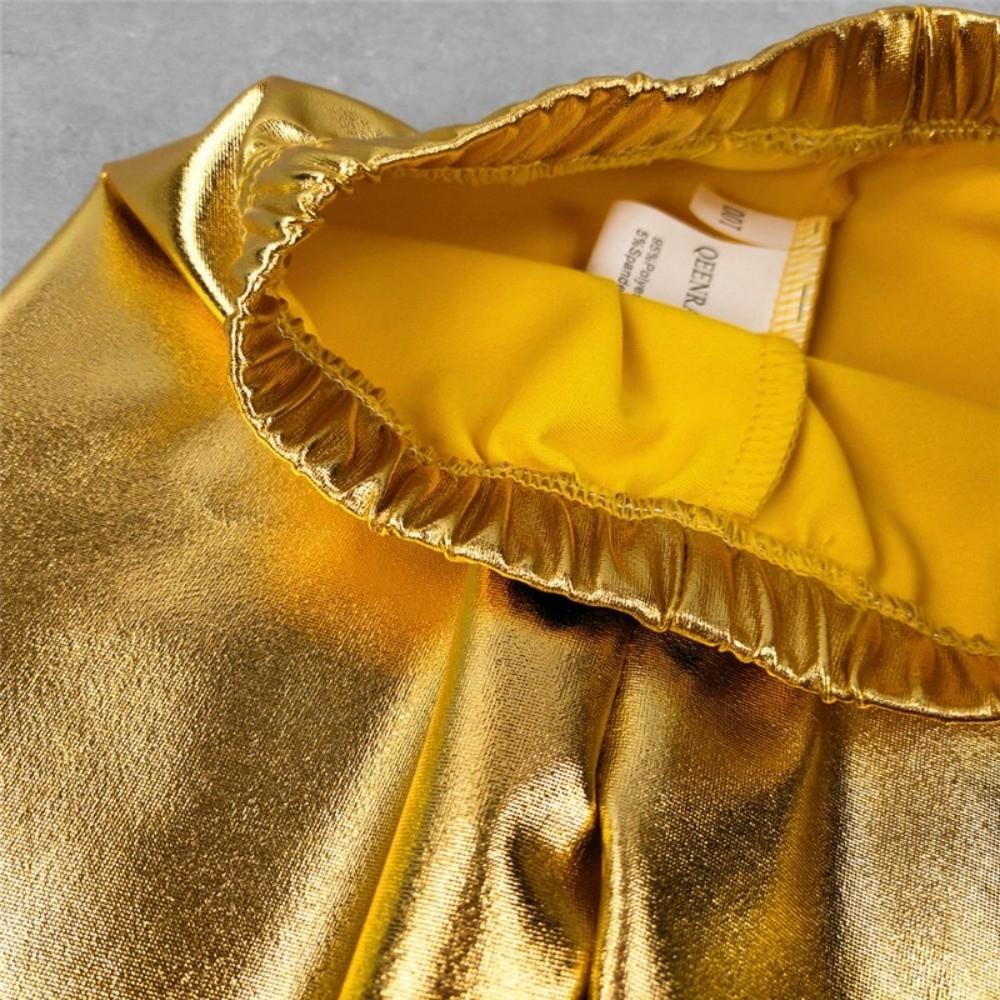 Gold Silver Pants Elastic Pencil Pants Fashion Skinny Girls