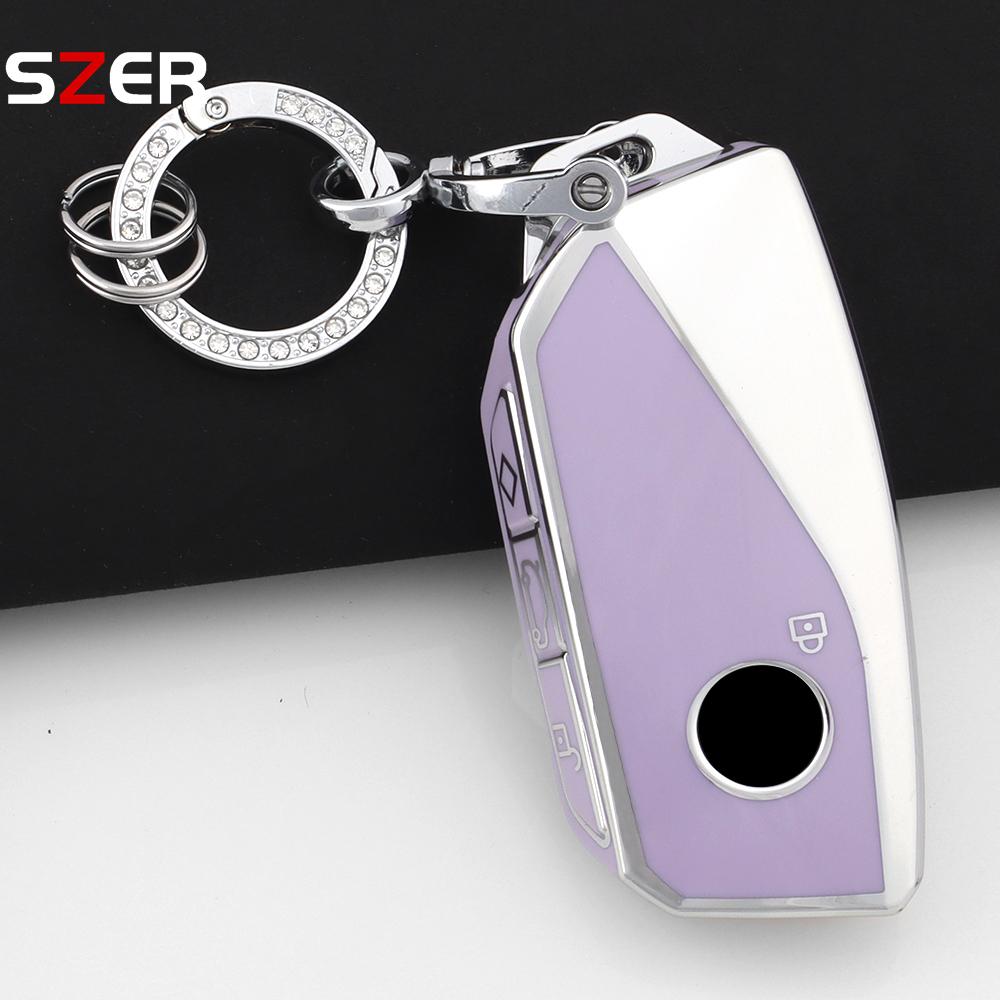 Fashion Tpu Car Key Case Cover Protected Keychain Fob For Bmw I7 X7 G07 Lci Ix I20 X1 X3 X5 U11 5 7 Series G70 G09 Xm U06 G81 M3