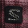 SALOMON made in Japan Check Pattern Fleece jacket L Bordeaux series Men's Used